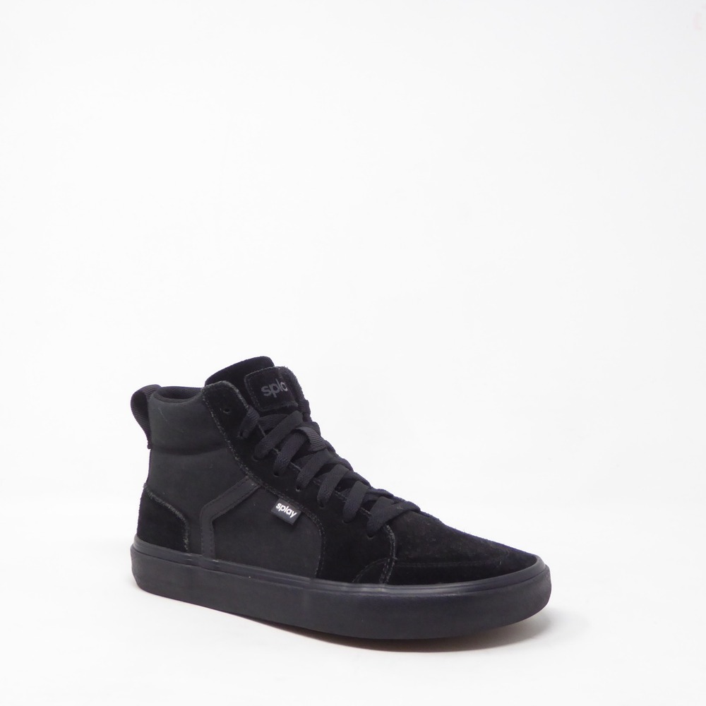 Splay Womens REV HTS Carlsbad High-Top Barefoot Skate Shoes Black Canvas 7.5